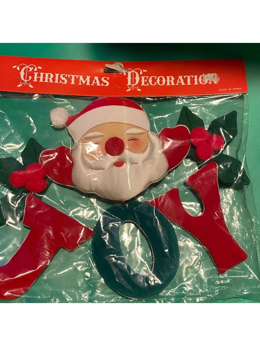Vintage Joy Wall Banner Wall Decor Puffy Cloth Holiday Decor  12.5